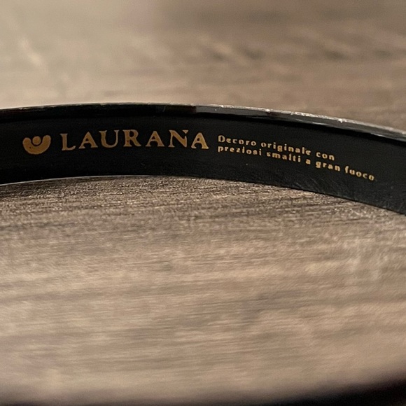 Vintage 1970’s Italy Laurana Hand Painted Enamel Bangle Bracelet - Picture 4 of 6